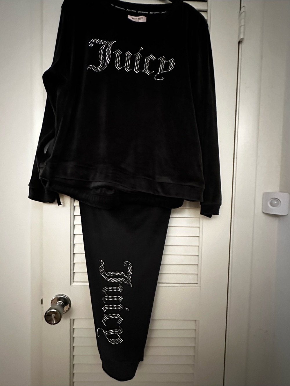 Juicy Couture Charcoal Velour Matched Set with Rhinestone logo XL